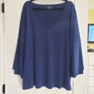 Lane Bryant: Navy Blue Formal Flowy Shirt 26/28
